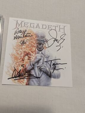 Megadeth Self Titled CD Signed Art Card Autographed By The Whole Band